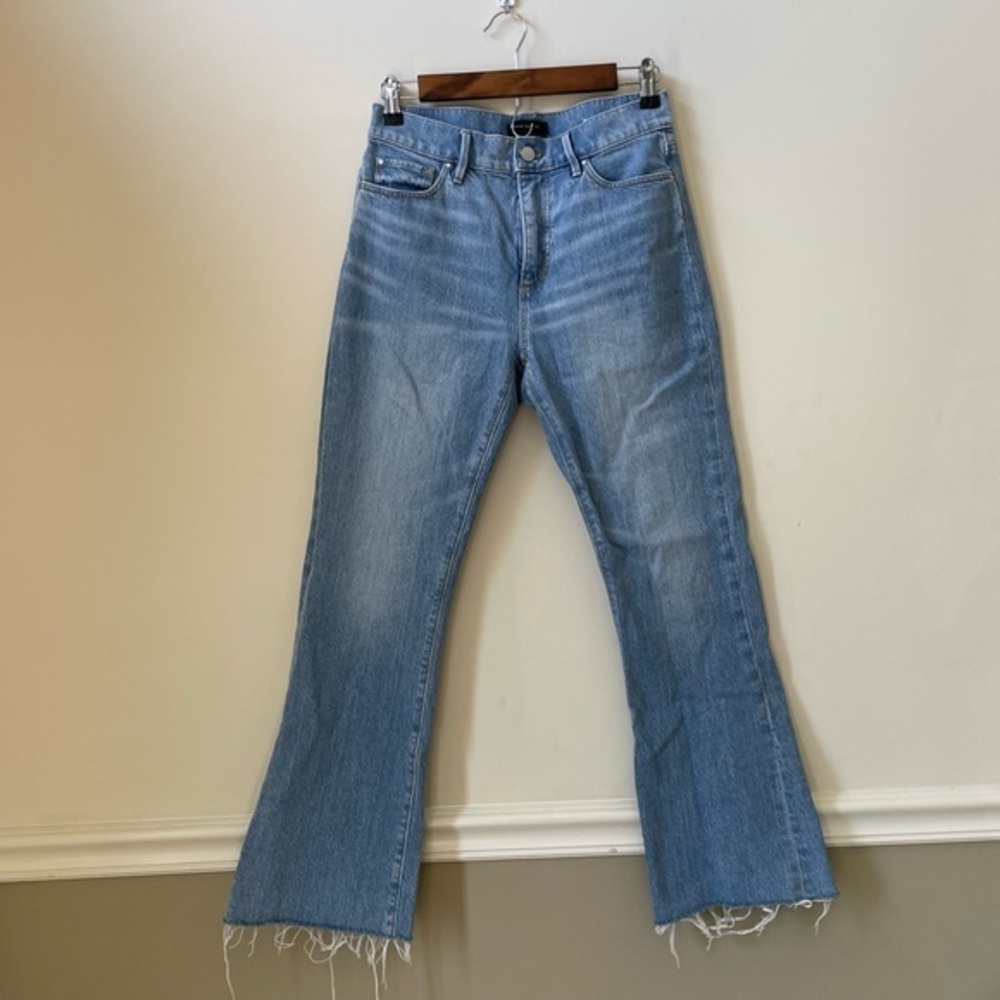 Ann Taylor Crop Flare Raw Hem Jeans